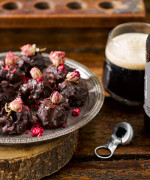 Black Forest Truffles with Rose Petals & crushed Raspberries