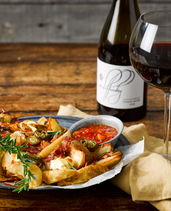 Loaded Wedges with Grilled Pancetta & Jalapeño Sour Cream Toast