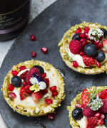 Summer Tarts with Pistachio and Honey Dip Crust