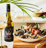 SEAFOOD LINGUINE WITH CHERRY TOMATOES & CHILLI OIL 