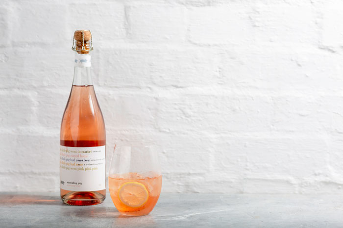 Squealing Pig Sparkling Rose wine drink