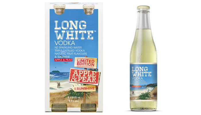 Long White, Long White vodka, vodka, pear, apple, apple and pear, New Zealand vodka, RTD, vodka RTD